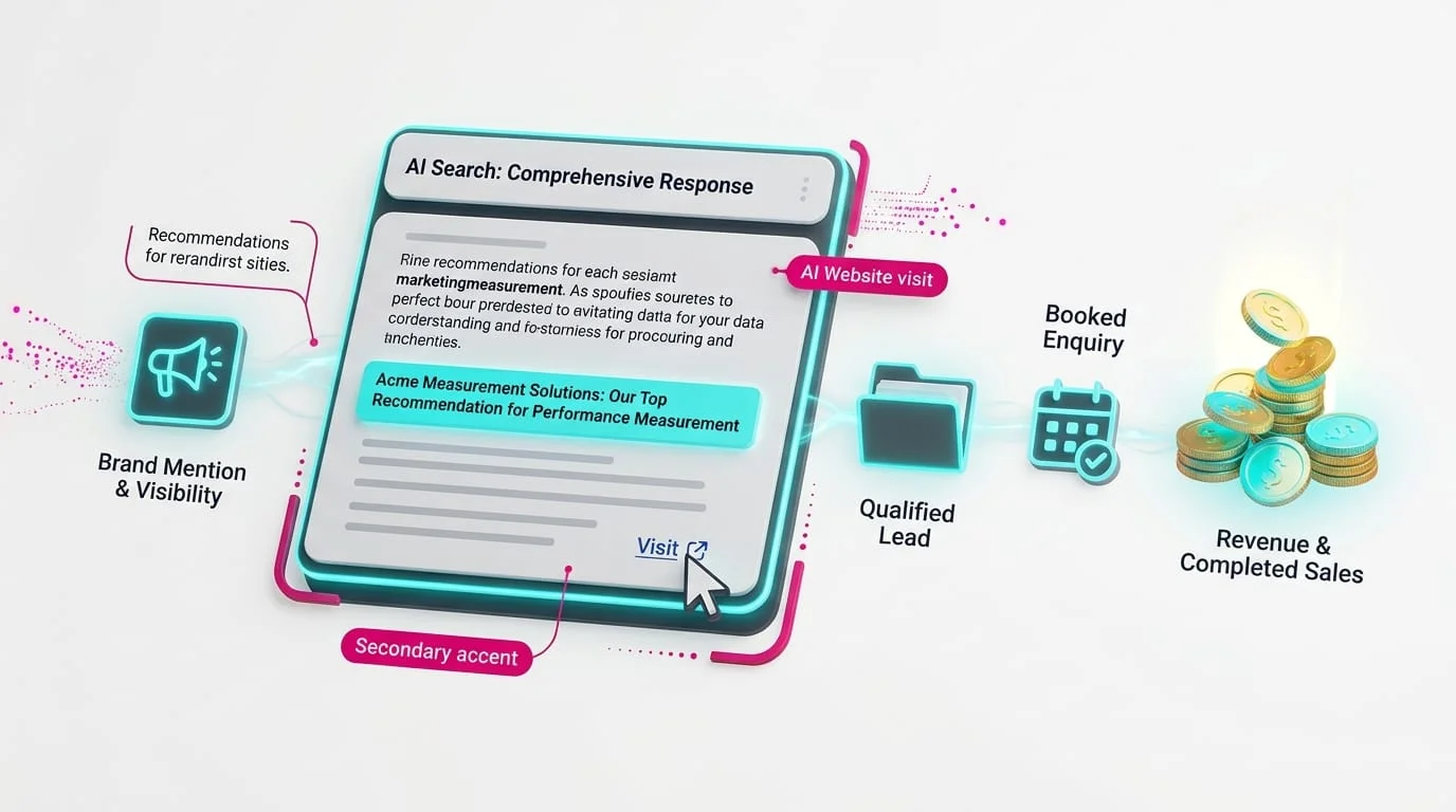 AI Search brand visibility connected to website visits, qualified leads and business revenue