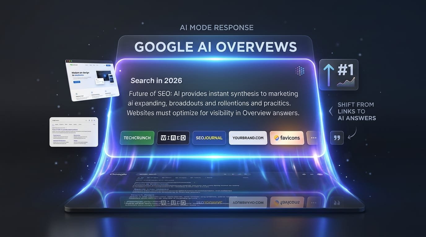 Google Search results being transformed by AI Overviews and AI Mode, changing how SEO visibility works in 2026