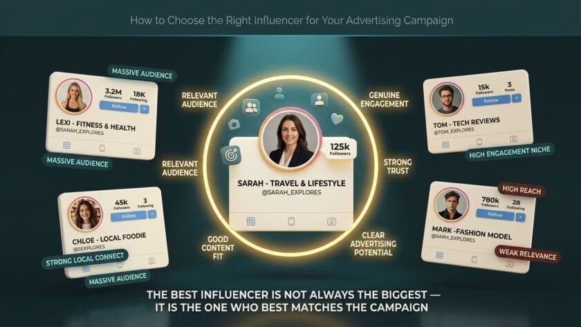 Brand care selectează influencerul potrivit pe baza relevanței publicului, a engagement-ului, a încrederii și a compatibilității cu campania