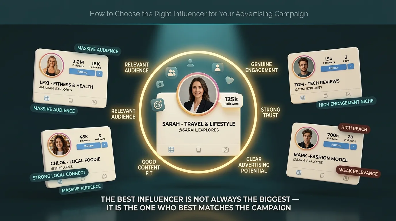 Brand care selectează influencerul potrivit pe baza relevanței publicului, a engagement-ului, a încrederii și a compatibilității cu campania
